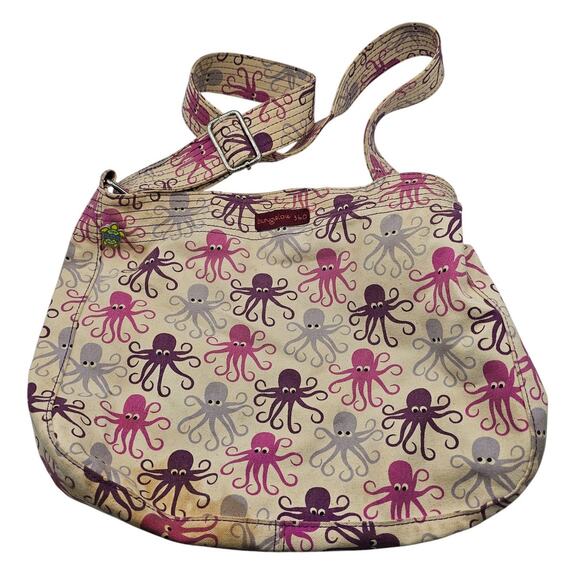 Bungalow 360 Purple Octopus Tote Bag Purse Shoulder Bag Canvas - Picture 1 of 5